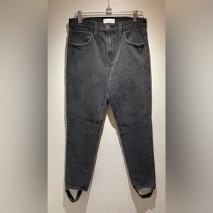 NEW Favorite Daughter The Evelyn High Rise Slim Straight W/ Stirrup in Storm